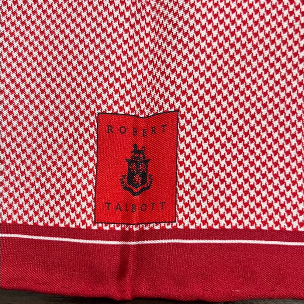 Robert Talbott Red And White Patterned Scarf - image 2